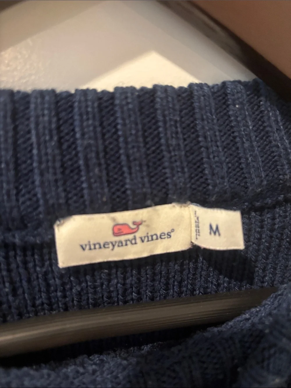Vineyard Vines Dark Navy Cable Knit Crew Sweater